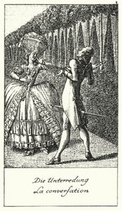 Das Gespräch (Gravur) von Daniel Nikolaus (after) Chodowiecki