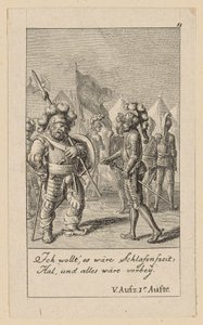 Blatt 11 zu Shakespeares "König Heinrich der Vierte" von Daniel Nikolaus Chodowiecki
