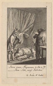 Blatt 7 zu Shakespeares "König Heinrich der Vierte" von Daniel Nikolaus Chodowiecki