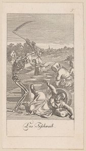 Fischweib, Blatt 5 der Folge „Der Totentanz“ von Daniel Nikolaus Chodowiecki