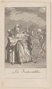 Freudenmädchen, Blatt 3 der Folge „Der Totentanz“ von Daniel Nikolaus Chodowiecki