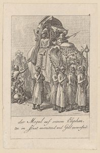 Mogul auf seinem Elefanten, Blatt 4 der Folge "Ostindische Gebräuche" von Daniel Nikolaus Chodowiecki