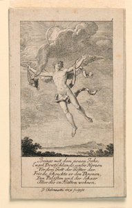 Neujahrswunsch für Deutschland, Illustration für "Königl: Grosbrit [anische] Genealogischer Kalender auf das 1780 Jahr Lauenberg bey J.G. Berenberg" von Daniel Nikolaus Chodowiecki