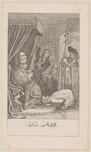 Papst, Blatt 6 der Folge "Der Totentanz" von Daniel Nikolaus Chodowiecki