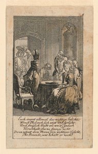 Pomposity, Illustration für "Königl: Grosbrit [anische] Genealogischer Kalender auf das 1780 Jahr Lauenberg bei J.G. Berenberg" von Daniel Nikolaus Chodowiecki