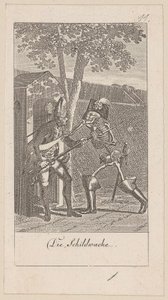 Schildwache, Blatt 11 der Folge "Der Totentanz" von Daniel Nikolaus Chodowiecki