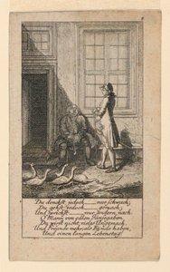 Die Faulen und Schwachsinnigen, Illustration für "Königl: Grosbrit [anische] Genealogischer Kalender auf das 1780 Jahr Lauenberg bei J.G. Berenberg" von Daniel Nikolaus Chodowiecki