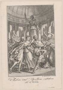 Theseus und Pyrithous entführen Helene, Blatt 5 zu Beckers „Theseus“ von Daniel Nikolaus Chodowiecki