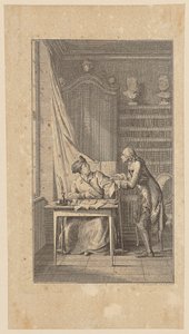 Titelkupfer zu Webers "Leben, Thaten und Meinungen des Dr. J. Peter Menadie", erster Teil von Daniel Nikolaus Chodowiecki