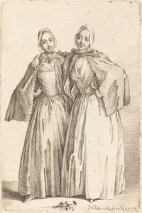 Zwei stehende Damen (Demoiselles Quantin) von Daniel Nikolaus Chodowiecki
