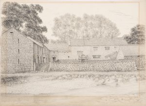 Merton Hall, Appleby, um 1916 (Kohle und Bleistift auf Karton) von Daniel Oliver