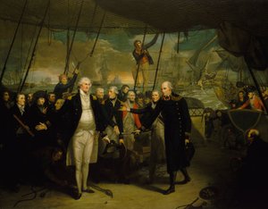 Duncan nimmt die Kapitulation von de Winter in der Schlacht von Camperdown entgegen