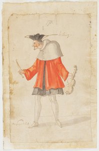 Ein Musiker aus dem Ballet du Serieux et du Grotesque, 1627 von Daniel Rabel