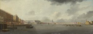 Ein Blick auf die Themse nach Osten mit dem Adelphi, Somerset House und der St. Paul