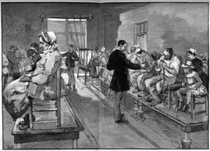 Elektrotherapie der Salpetriere, hier die elektrischen Bäder und lokale Elektrifizierung im Jahr 1887