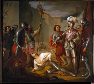 Der Tod von Francesco Ferrucci während der Belagerung von Florenz durch die Truppen von Kaiser Karl V.