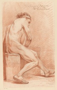 Sitzender männlicher Akt, von der Seite gesehen (2. Preis 1772) von Daniël Dupré