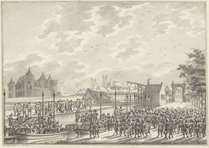 Ankunft der bewaffneten Amsterdamer Bürger in Muiden, 1787 von Daniël Kerkhoff
