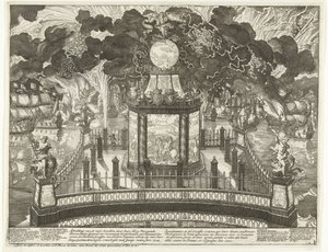 Feuerwerk auf dem Hofvijver zur Feier des Sieges bei Vigo, 1702