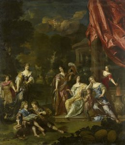 Allegorisches Gruppenporträt der Kinder von Diederic Pietersz van Leyden van Leeuwen, Bürgermeister von Leiden, und Alida Paets von Daniël Mijtens (II)
