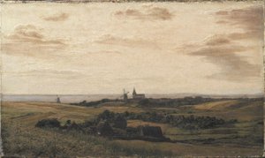 Ein Blick auf Assens in Fünen. In der Ferne die Küste von Schleswig von Dankvart Dreyer