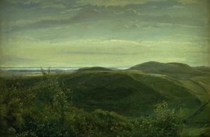 Die Küste von Jütland, gesehen von den Mølleknap-Hügeln auf Fünen. Studie von Dankvart Dreyer