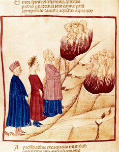 Fegefeuer: Dante und Virgil, Miniatur