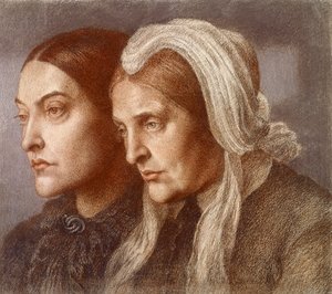 Christina Georgina Rossetti und Frances Mary Lavinia Rossetti von Dante Gabriel Charles Rossetti