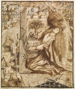 Entwurf für Moxons Tennyson - Heilige Cäcilia von Dante Gabriel Charles Rossetti