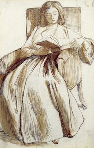 Elizabeth Siddal liest ein Buch von Dante Gabriel Charles Rossetti
