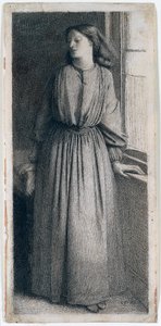 Elizabeth Siddal am Fenster stehend von Dante Gabriel Charles Rossetti