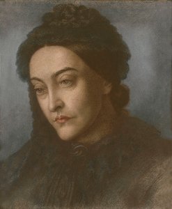 Porträt von Christina Rossetti, Kopf und Schultern, nach links gedreht