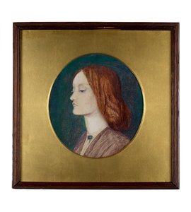 Porträt von Elizabeth Siddal nach links blickend von Dante Gabriel Charles Rossetti