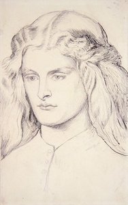 Porträtstudie von Annie Miller, ca. 1860-63 von Dante Gabriel Charles Rossetti