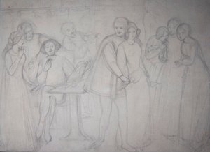 Studie für Benedick und Beatrice von Dante Gabriel Charles Rossetti