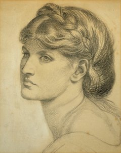 Studie eines Kopfes für "The Bower Meadow", 1872 von Dante Gabriel Charles Rossetti