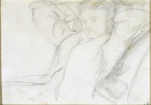 Studie einer sitzenden Dame, 1860 von Dante Gabriel Charles Rossetti