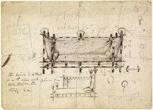 Zwei Entwürfe für ein Sofa, ca. 1861-62