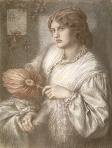 Frau mit einem Fächer, 1870 von Dante Gabriel Charles Rossetti