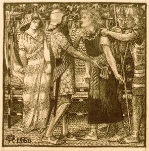 Joseph wird vor Potiphar beschuldigt von Dante Gabriel Charles Rossetti