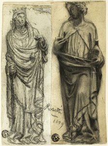 Zwei Studien mittelalterlicher Skulpturen von Dante Gabriel Rossetti