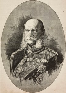 Kaiser Wilhelm I. von Deutschland (1797-1888) im Jahr 1887, Gravur nach Zeichnung von Dante Paolocci, aus L