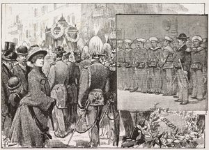 Beerdigung von Admiral Luigi Buglione di Monale (1821-1884), Rom, Italien, Gravur nach einer Zeichnung von Dante Paolocci, aus L