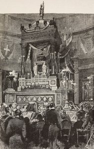 Italienische Politiker und Offiziere bei der Beerdigungszeremonie von Viktor Emanuel II (1820-1878), König von Italien, Rom, Italien