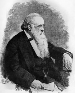 Porträt von Agostino Depretis (1813-1887), italienischer Staatsmann, Zeichnung von Dante Paolocci (1856-1926), Gravur aus 