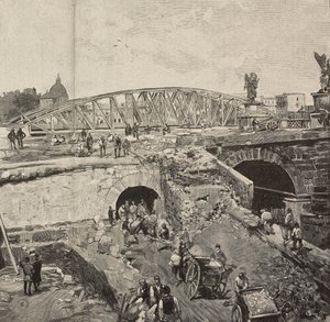 Arbeiten an der Ponte Sant