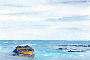 Ruhige blaue Meereslandschaft von Danushka Abeygoda