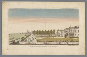 Ansicht von Somerset House vom Ufer der Themse mit London im Hintergrund