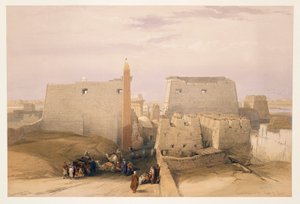 Ägypten, Eingang zum Tempel von Luxor, Gravur nach einer Zeichnung von David Roberts