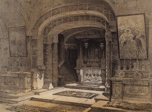 Schrein der Verkündigung, Nazareth von David (after) Roberts